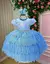 Vestido Menina Bonita Jardim das Borboletas Gisele Azul Bebe (VESTMNATAJDBLETAZL - Princesa Modas