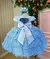 Vestido Menina Bonita Jardim das Borboletas Gisele Azul Bebe (VESTMNATAJDBLETAZL - Princesa Modas