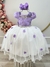 Vestido Infantil Lilás Saia Off C/ Renda Casamento Formatura (4601LL)