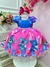 Vestido Infantil Lilo e Stitch Azul C/ Pérolas Luxo Festas (1790AR)