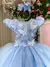 Vestido Marie Jardim Encantado Azul Bebê (VESMARIAZLBB)