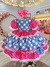 Vestido Infantil Junino Caipira Azul Xadrez Colorido Corações (0125AR)
