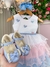 Vestido Vila Lele Bebe Lolo Saia Rosa e Azul