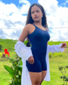 Macaquinho azul de poliamida - comprar online