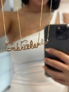 Colar Semijoia Nome Manuscrito Dourado