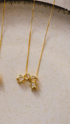 Colar 2 Meninos Dourado
