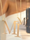 Colar Semijoia Monograma Dourado