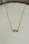 Colar 2 Corações Cravejado Dourado