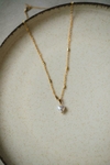 Colar Mini Tubos Pingente Coração Pérola Dourado