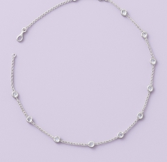 Colar Chocker Pedrarias Cristais Prata - comprar online