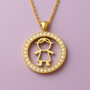 Colar Medalha Menino Cravejado Dourado - comprar online