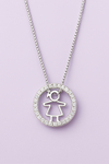 Colar Medalha Menina Cravejado Prata - comprar online