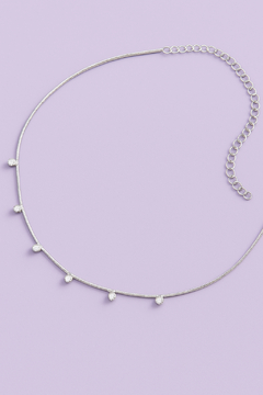 Colar Chocker Mini Pontos de Luz Cristais Prata - comprar online