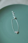 Pulseira Coração Preenchido Cravejado Gravatinha Prata
