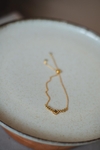 Pulseira Mini Virgínia Preta Bolinhas Gravatinha Dourado