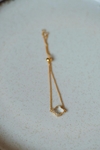 Pulseira Virgínia Pedra Cristal Única Gravatinha Dourada
