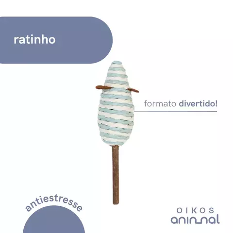 Ratinho Com Graveto Matatabi Brinquedo Interativo Para Gatos - Oikos Animal
