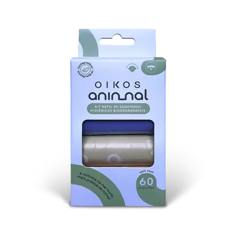 Kit Saquinho Higiênico Cata Caca Biodegradável - Oikos Animal