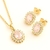 Conjunto Colar+Brincos cravejado oval rosa na internet