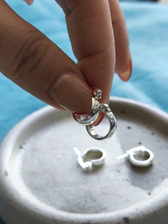 ACERO BLANCO- Aros comodín - Volkana Joyas