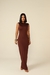 Vestido longo franzido Costa nua