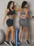 CR FITNESS Kit 2 Conjuntos Academia Top e Short Elastico Exposto - loja online
