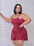 Imagem do Conjunto Feminino Fitness Plus Size Top e Short Saia No Tecido Ronantic: Top Com Suporte Para Bojo