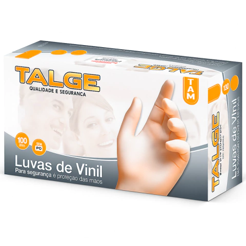 Luva de Vinil Sem Pó Caixa com 100un - Talge