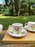 Conjunto de xicaras mais pires para café pintado a mão lavandas (6 unidades)