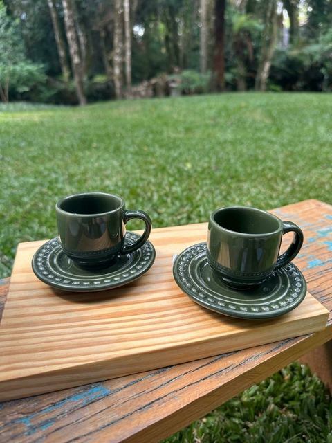 Conjunto xicara café mais pires (6 unidades)