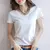 Blusa casual de manga curta feminina gola redonda, camiseta de verão, tops de c - loja online