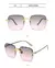 Óculos de sol quadrados sem aro feminino marca de luxo designer óculos de sol