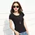 Blusa casual de manga curta feminina gola redonda, camiseta de verão, tops de c - loja online