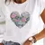 Amor coração impressão verão feminino t camisa menina o pescoço engraçado - loja online
