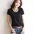Blusa casual de manga curta feminina gola redonda, camiseta de verão, tops de c - comprar online