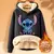 Disney stitch moletom adulto com capuz dos desenhos animados anime inverno corde - comprar online