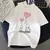 90s gráfico rock topo t feminino simples escova desenho gato t camisa harajuku - Stella