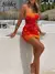 Nibber Spaghetti Strap Sexy Vestido Y2K Pêssego Sem costas Pêssego Lace Up Bod - loja online
