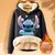 Disney stitch moletom adulto com capuz dos desenhos animados anime inverno corde - Stella