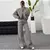 Mulheres Pant Ternos Vintage O-pescoço Zipper Bomber Casacos de cintura alta Ca - loja online