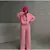 Imagem do Mulheres Pant Ternos Vintage O-pescoço Zipper Bomber Casacos de cintura alta Ca