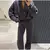 Mulheres Pant Ternos Vintage O-pescoço Zipper Bomber Casacos de cintura alta Ca - loja online