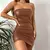 Vestido de couro preto/ marron mini
