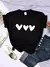 Blusa feminina preto coração impressão - comprar online