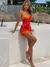 Nibber Spaghetti Strap Sexy Vestido Y2K Pêssego Sem costas Pêssego Lace Up Bod