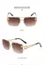 Moda metal leopardo óculos sem aro pontes duplas gradiente oceano filme sombras - comprar online