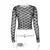 Dulzura manga moletom transparente renda colheita top sólido sexy bodycon camis - Stella