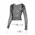 Dulzura manga moletom transparente renda colheita top sólido sexy bodycon camis na internet