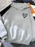 Hirsionsan simplic coração impressão moletom feminino macio casual solto vint - Stella