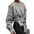 Modigirl inverno outono moletom feminino topos 2025 cinza fivela de cinto em tor - comprar online